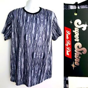 NWT SUPER SHINE Prints by Drill FAUX KNIT Shirt XL